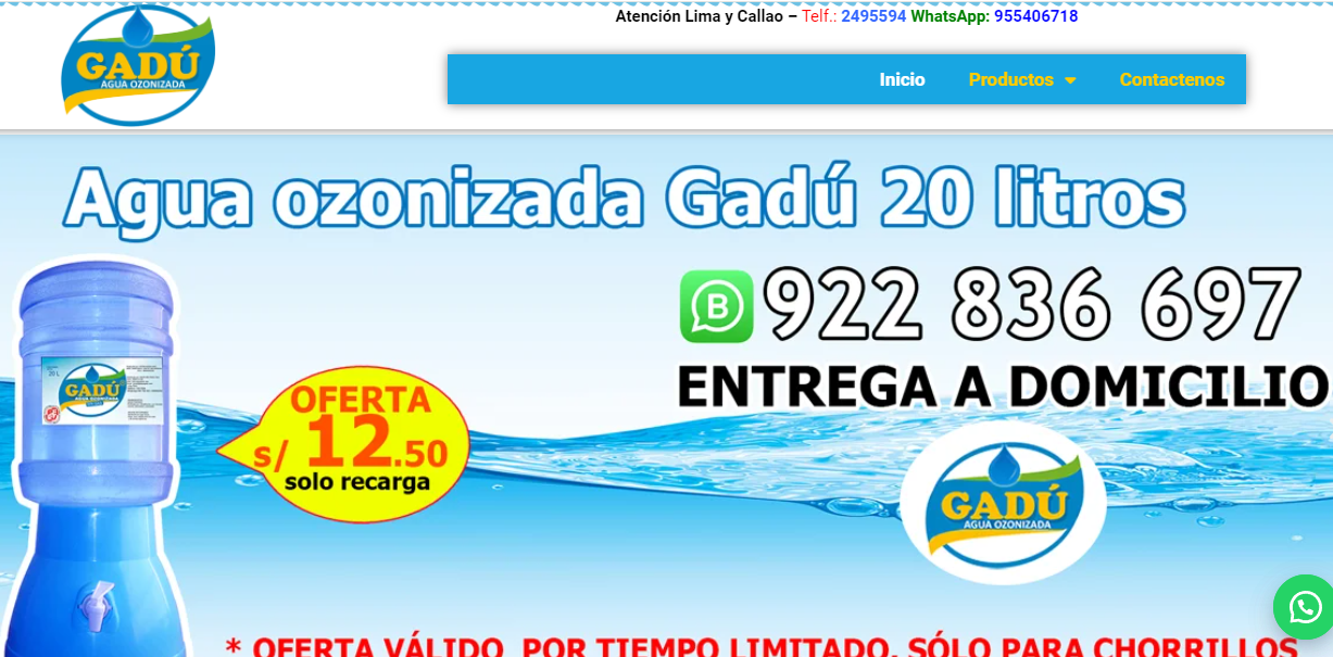 AGUA GADU CON TIENDA VIRTUAL