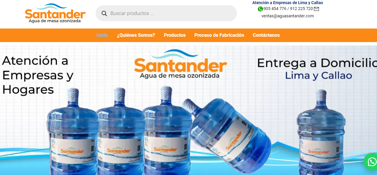 AGUA SANTANDER CON TIENDA VIRTUAL VENDEDOR
