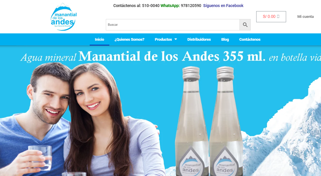 MANANTIAL DE LOS ANDES CON TIENDA VIRTUAL VENDEDOR